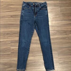 American Eagle Outfitters Dark Blue Curvy Super Hi-Rise Jeggings